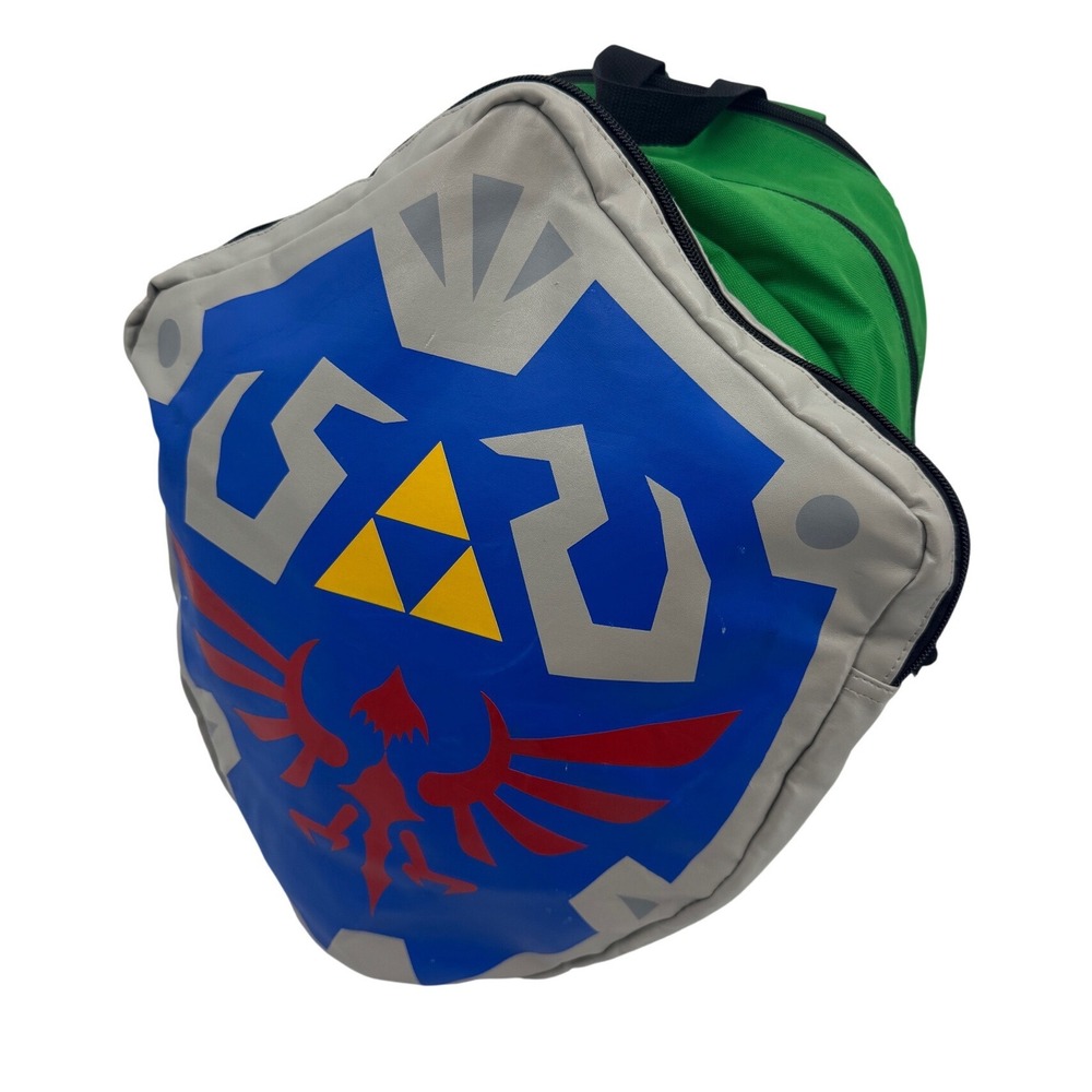 RARE Nintendo Legend Zelda Skyward Sword Hylian Shield Backpack Green Link Hood